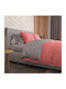 Charalambidis Textiles Salonica Super-Double Bed Sheet with Rubber Hugger 160x200+30cm Coral