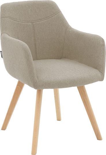 Nasima Dining Chairs with Fabric Upholstery Beige 2 pcs 57x58x84cm
