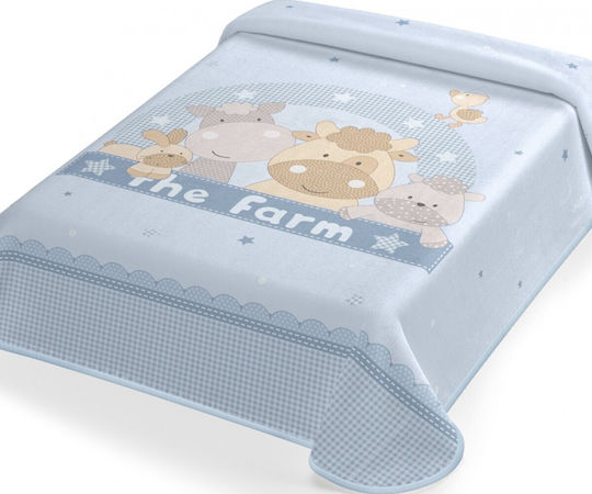 Belpla Spanish Cot Velvet Blue Baby Blanket 110x140cm