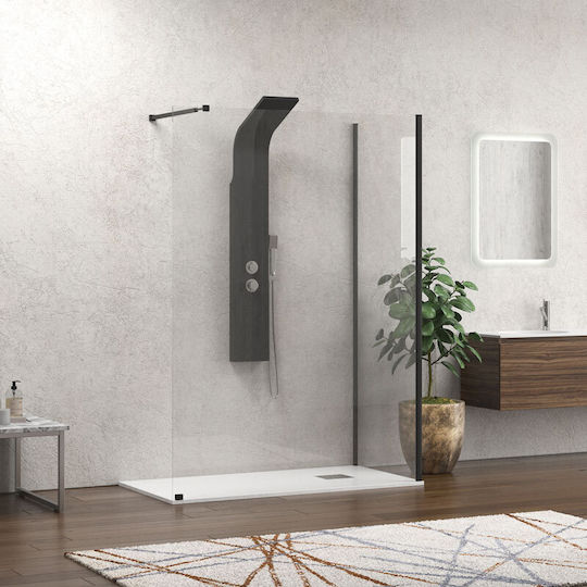 Karag Walkin 4 Καμπίνα Ντουζιέρας 90x200cm Clear Glass Black Karag Walkin 4 Καμπίνα Ντουζιέρας 90x200cm Clear Glass Black
