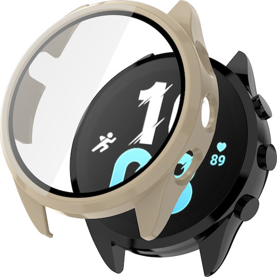 Garmin Forerunner 165 Pc + Ενσωματωμένη Προστατευτική Θήκη Ρολογιού Σκληρυμένο Φιλμ Λευκό Ιβουάρ