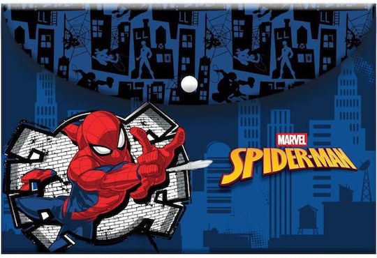File Folder with Button for Paper A4 10 Pieces Spiderman