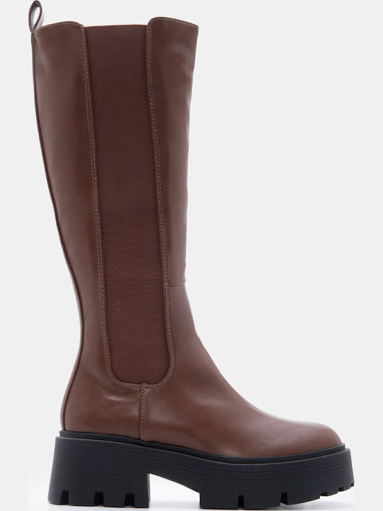 Damenstiefel Mit Gummi Braune