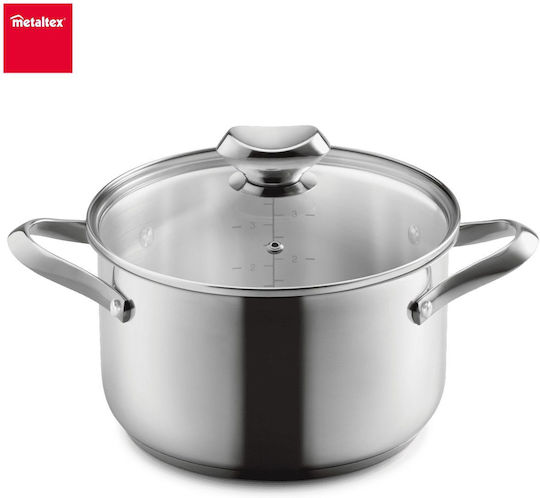 Metaltex Icona Βαθιά Ανοξείδωτη Κατσαρόλα 3lt / 10cm