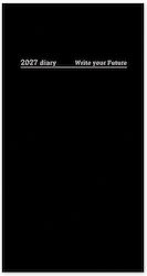 adBook Ημερήσια Ατζέντα 2027 Minimal Black 9x17εκ.