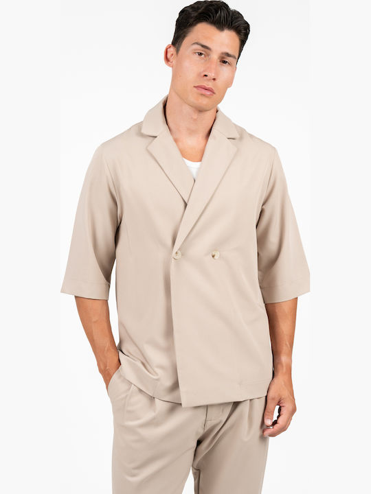 Vittorio Artist Overshirt cu Mânecă Lungă Bej D...