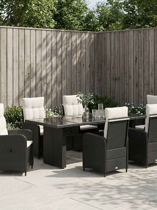 Garden & Outdoor Furniture Set 7 Pieces Beige w...
