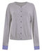 Celestino Gestrickte Damen Strickjacke Kariert Mit Details Grau