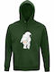 Hoodie Organic Unisex " Asstronaut Showing Ass Funny Space " Dark Green