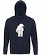 Hoodie Organic Unisex " Asstronaut Showing Ass Funny Space " French Navy