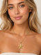 Gold Necklace Embossed Stars Stainless Steel