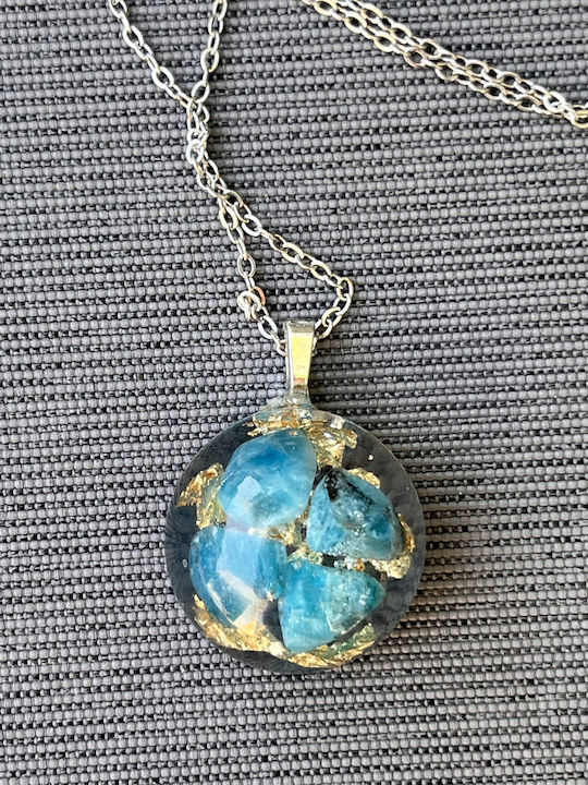 Elle Elle Κολιέ από Harz mit Diamant Türkis
