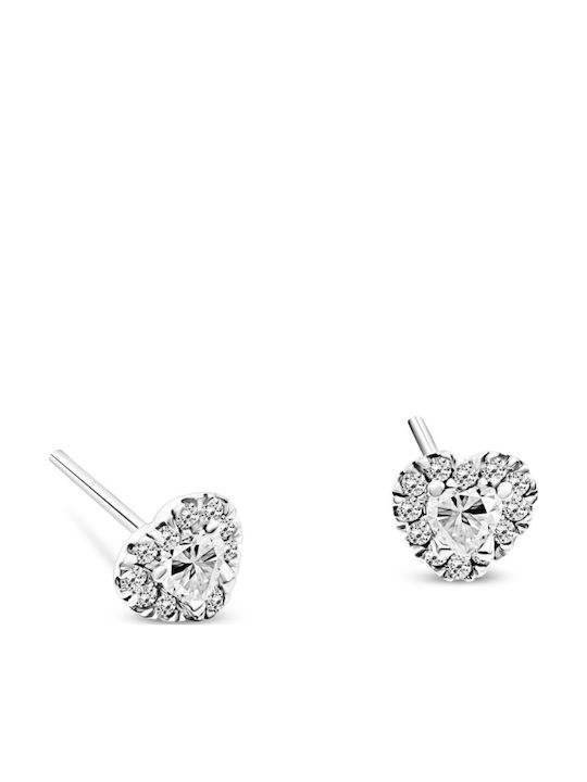 Chrilia Earrings from 14K White Gold with Stones
