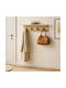 Wall Hanger Wooden 4 Hooks Brown 60x15x16cm