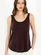 Damen Bluse Ärmellose Braune