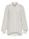 Long Sleeve Women's Silky Shirt White Polka Dot