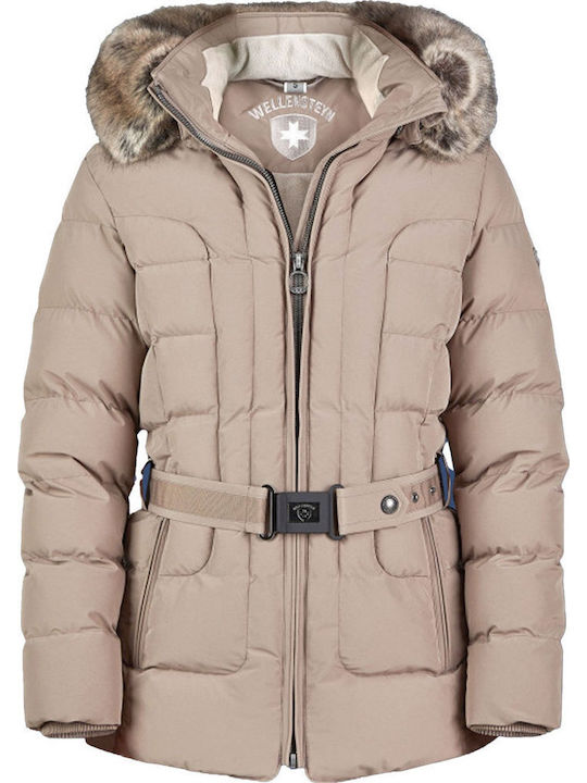 Beltique Women's Puffer Jacket for Winter Grey-Beige