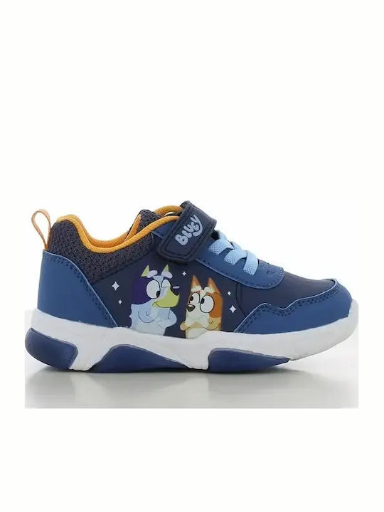 Kids Sneakers Anatomic with Hoop & Loop Closure & Lights Light Blue