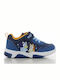 Kids Sneakers Anatomic with Hoop & Loop Closure & Lights Light Blue