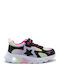 Kinder Sneaker mit Klettverschluss und Lichtern Schwarz
