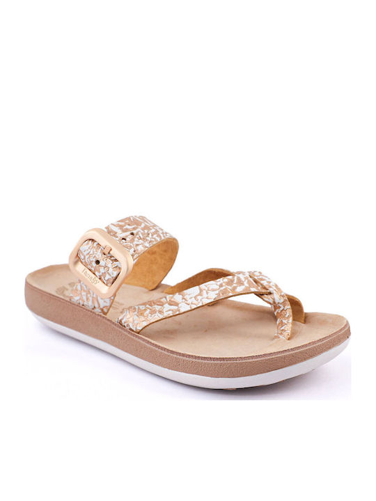 Constantia Damen Anatomisch Flache Sandalen Beige