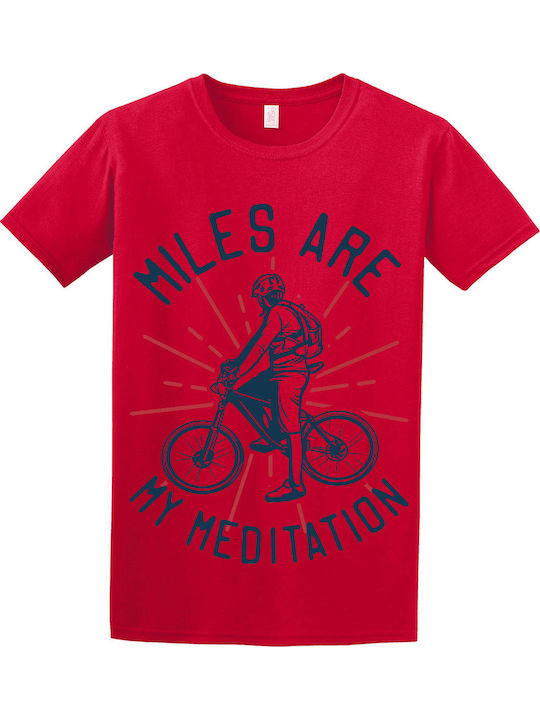 Unisex T-shirt Ενηλίκων Miles Medication Κοκκινο