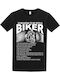 Unisex Bedrucktes T-shirt Biker Schwarz