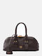 Bowling Leder Damenhandtasche Braun