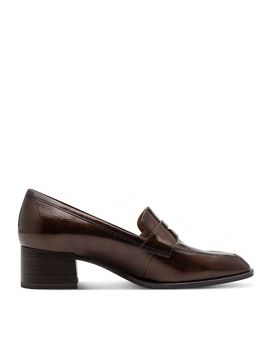 Leder Spitze Zehe Pumps mit Braun Absatzhöhe