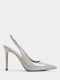 Pointed Toe Heels In Patent Leather With High Grey Heel