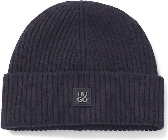 Beanie Căciulă Pentru Bărbați Tricotată În Culoare Albastră
