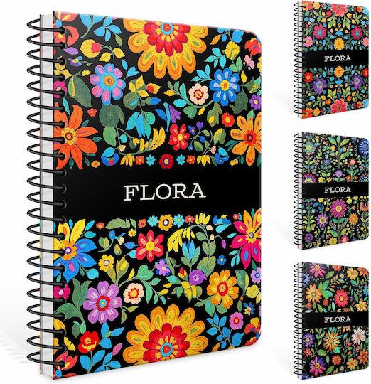 Gipta Spiral Ruled Notebook B5 50 Paper Sheets 2 Subjects Flora (Various Designs or Colours)