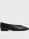 Leder Damen Ballerinas Spitz zulaufend Schwarz