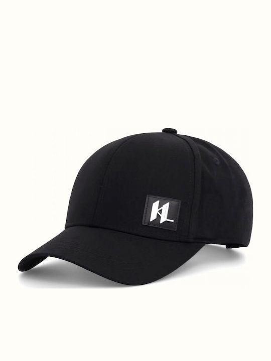 Karl Lagerfeld Καπελο Basecap Μεταλλικο Logo Μαυρο
