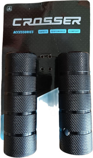 Crosser Σετ Αναβατηρες Ποδηλατου Σαγρε 38x110mm Βιδωτοι Μαυροι 14mm Αξονα