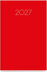 Innostat Simple Daily Agenda B6 2027 Red Leathe...