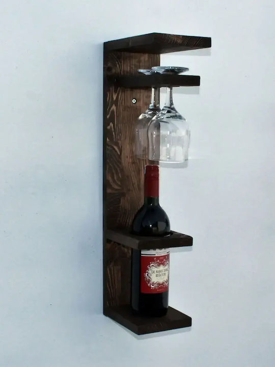 Suport De Sticle De Perete Din Lemn Maro 12x55x15 Cm