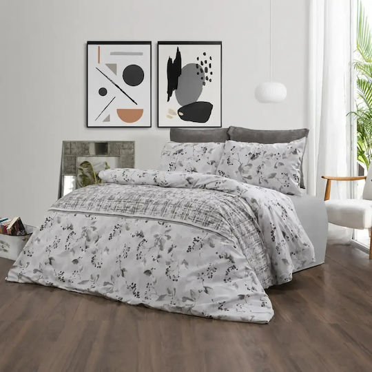 Set Huse Pentru Pilote Bumbac Satinat 200x220cm Dublu Cu 2 Fețe De Pernă și 1 Cearșaf