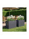 vidaXL Set of 2 Metallic Flower Pots Anthracite 40cm