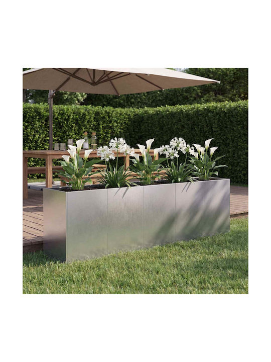 vidaXL Metallic Silver Flower Pot 200x40x60cm