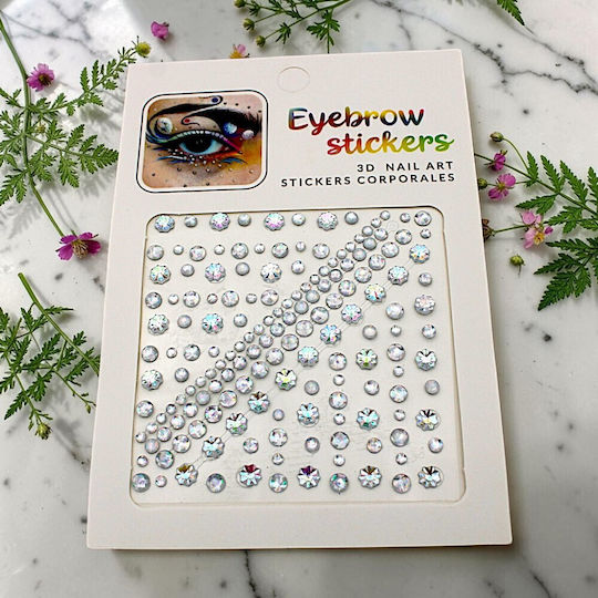 Body Nail Stickers 3D Silver Rhinestones Collection 170 156 Pieces 14omo3