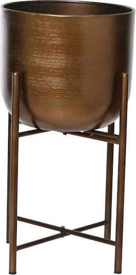 Decoris Metal Plant Pot Bronze with Stand