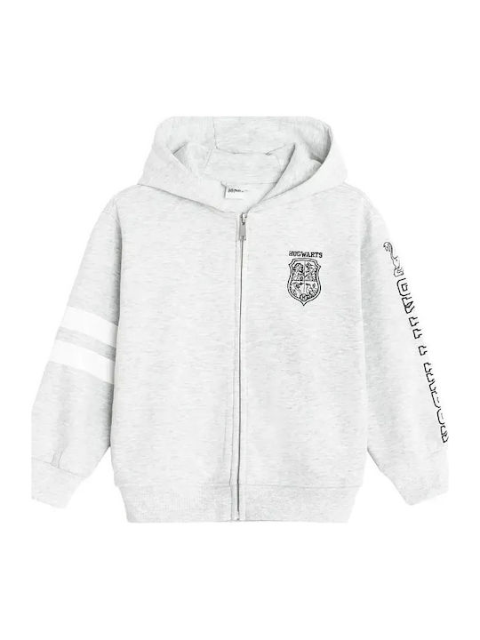 Kinder-Sweatshirt Strickjacke mit Kapuze Grau