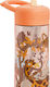 Affenzahn Plastic Kids Water Bottle with Straw Non Spill Orange 430ml