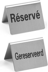 Σταντ Επιτραπέζιο Inox Reserved 5,2x4cm Σετ 4τμχ Hendi 30.40259