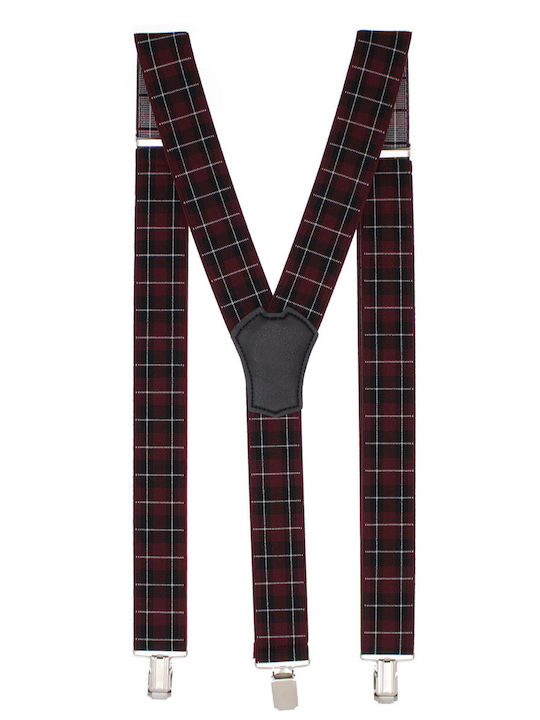Unisex Adult Suspenders Buticcochet Made Elastic Synthetic Material 35 Mm X-type Model Burgundy Br523
