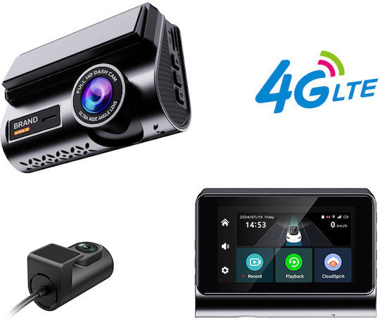 iSEN P85 Set Cameră DVR Auto 1440P cu Ecran 3" Wi-Fi, GPS și Cameră Oglindă Spate