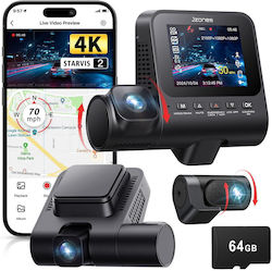 Jzones V630 Set Cameră DVR Auto 4K cu Ecran 2.4" Bluetooth Wi-Fi GPS și Cameră Oglindă Spate Jzones V630 Set Cameră DVR Auto 4K cu Ecran 2.4" Bluetooth Wi-Fi GPS și Cameră Oglindă Spate