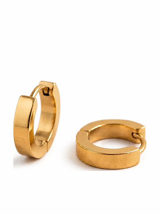 Touch Steel Hoops Gold Plated