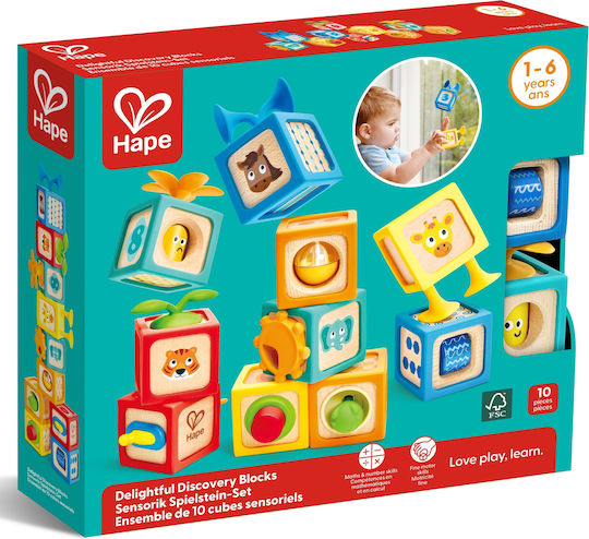 Hape Hape Baby Aktivitätsspielzeug Stapeln Spielzeug aus Holz für 12+ Monate